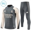 Sudadera De Entrenamiento Real Madrid Cremallera De Cuarto 2024-25 Gris - Niño